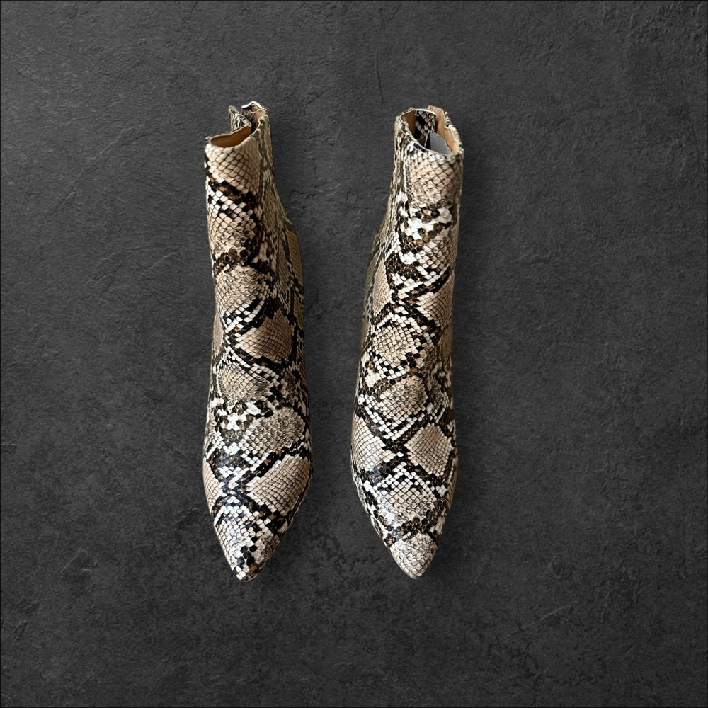 Snakeskin Patterned Women's Ankle Boots